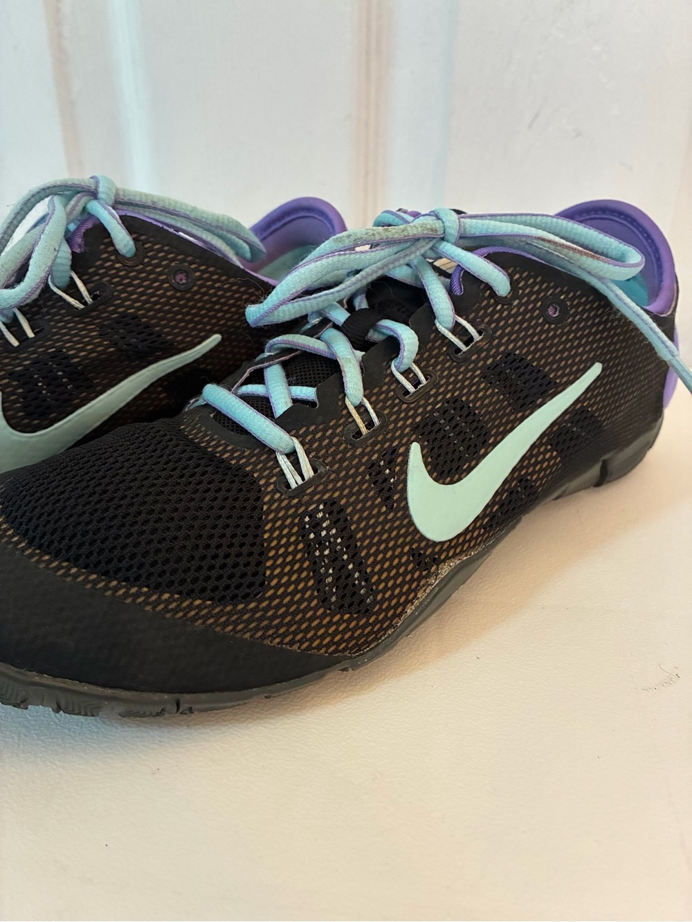Nike Free Bionic Women Cross Training Shoes Black Teal Purple Size 7.5 Sporty